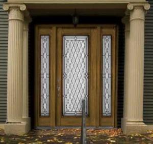 Oak Grain Fiberglass Door